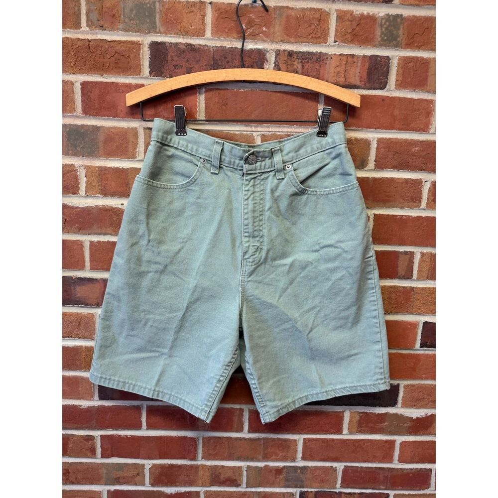 Faded Glory Light Sage Green Denim Shorts High Rise Size 8